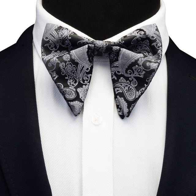 Ricnais Fashion Silk Pasley Floral Bow Tie